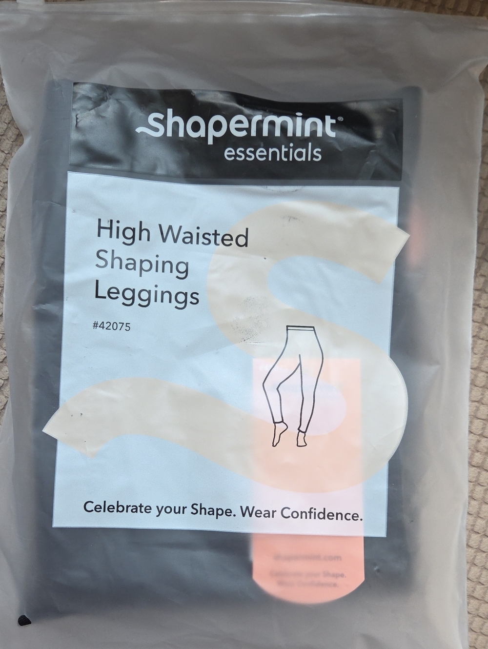 NWT Shapermint Black High Waisted Shaping Leggings L